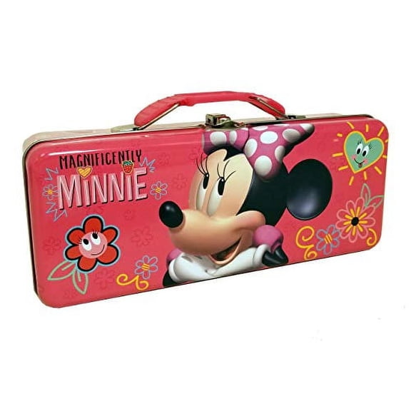 Minnie Pencil Box with Handle Tin Carry All