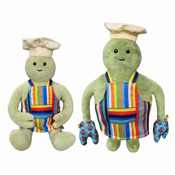 The Tiny Chef Show Plush Toy Doll Artful Furry Stuffed Indoor Decoration 11inch Cartoon Cute Ornaments Figurines Pillow Decorative Gift 2pcs