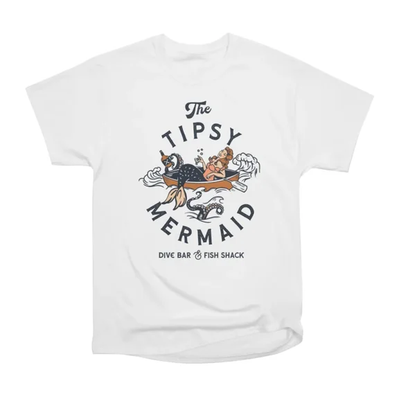 The Tipsy Mermaid Dive Bar Fish Shack T-Shirt Tee Gift For Him Merch For Her Apparel For F