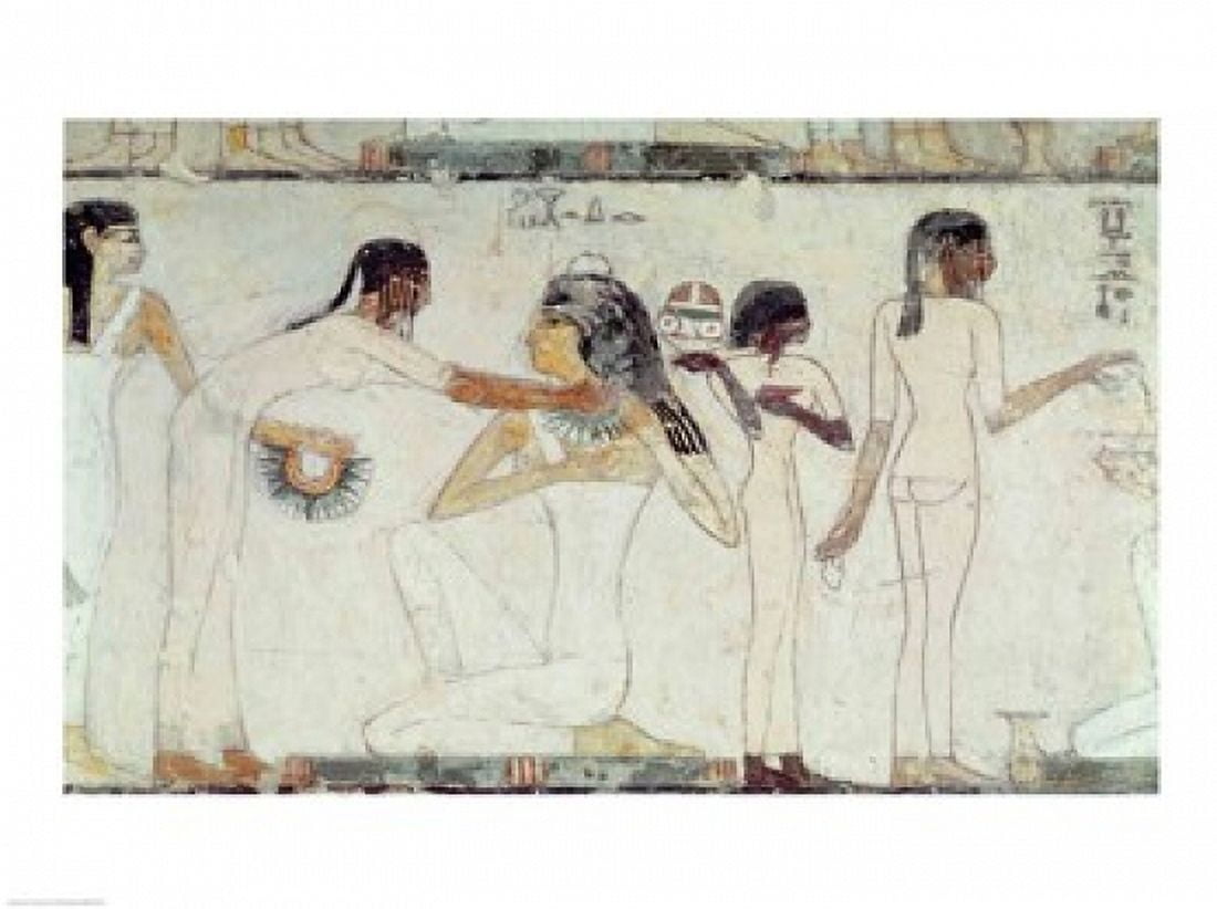 The Toilet of Noblewomen from the Tomb of Rekhmire Canvas Art - (24 x 18)