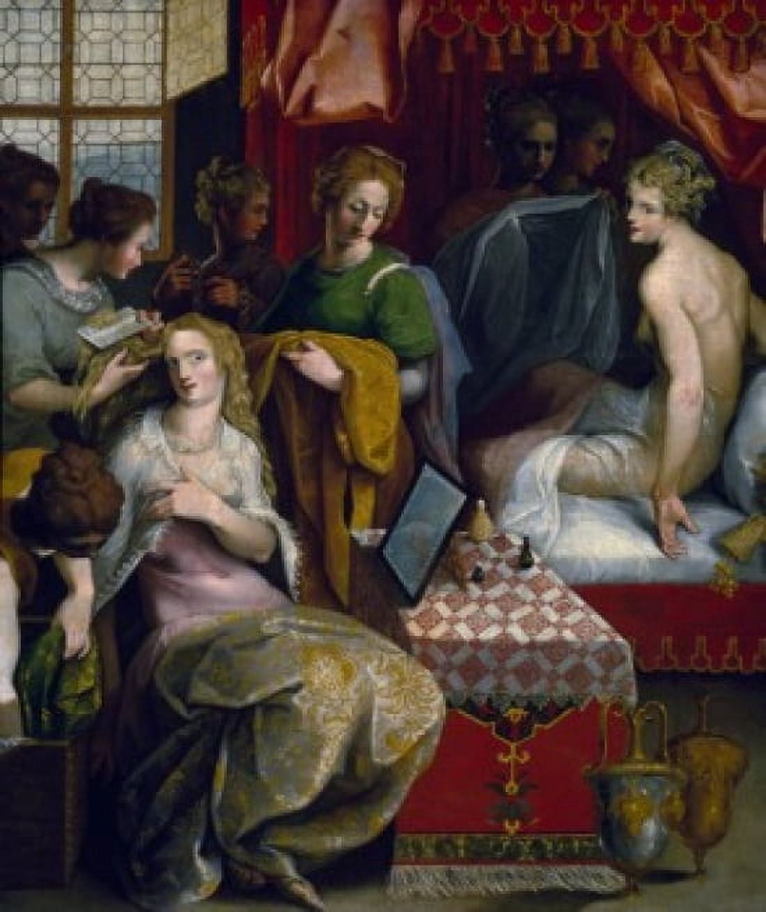 The Toilette by Toussaint Dubreuil (1561-1602) Paris Musee du Louvre Canvas Art - Toussaint Dubreuil (18 x 24)