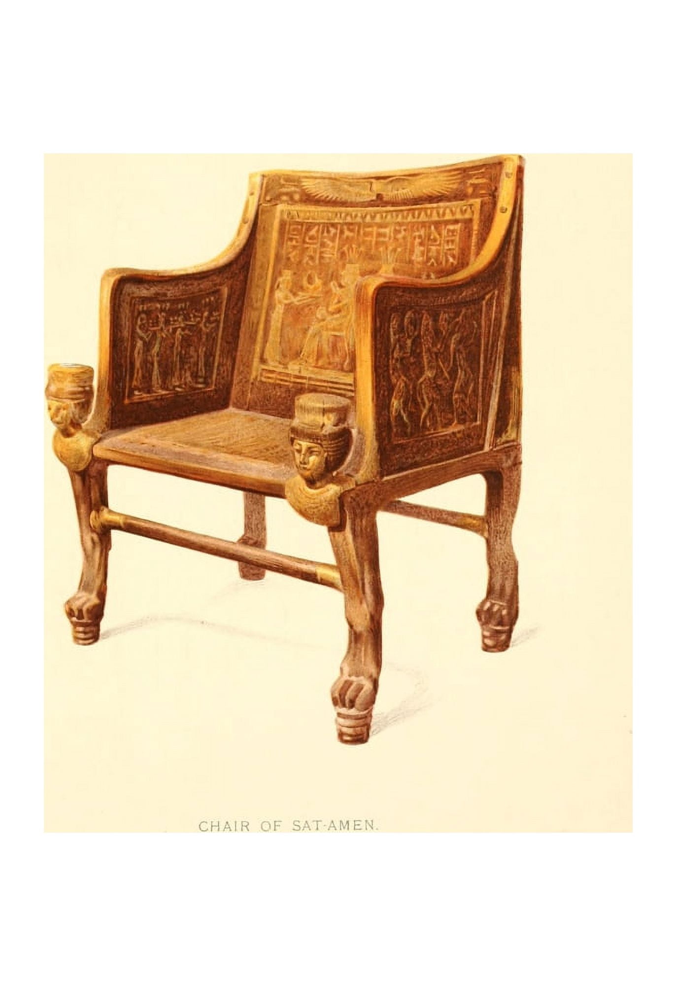 The Tomb of Iouiya & Touiyou 1907 Chair of Sat-Amen Canvas Art - Howard Carter (18 x 24)