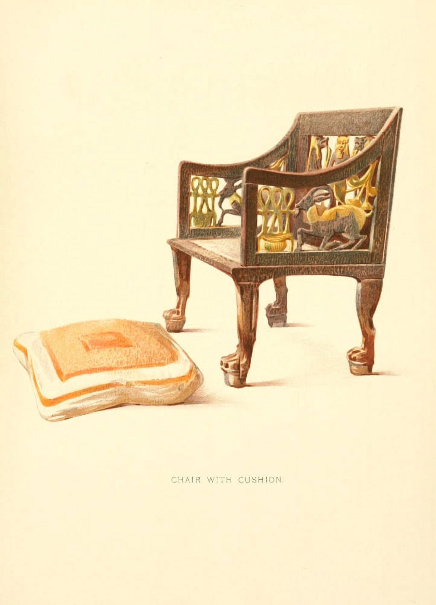 The Tomb of Iouiya & Touiyou 1907 Chair with cushion Canvas Art - Howard Carter (18 x 24)