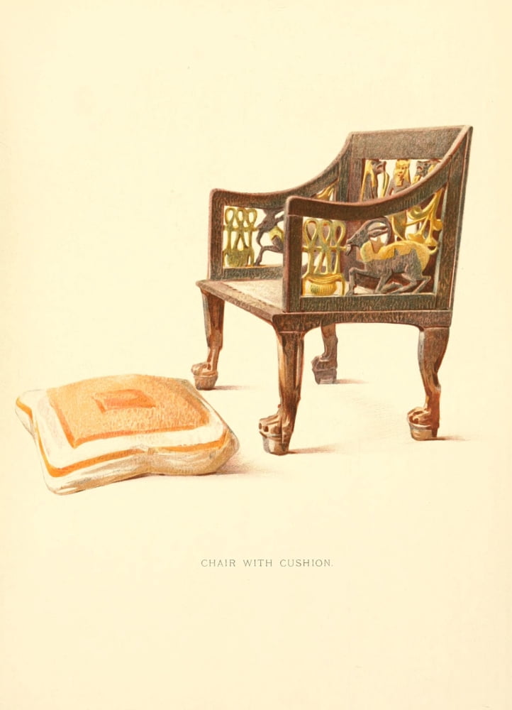 The Tomb of Iouiya & Touiyou 1907 Chair with cushion Canvas Art - Howard Carter (24 x 36)