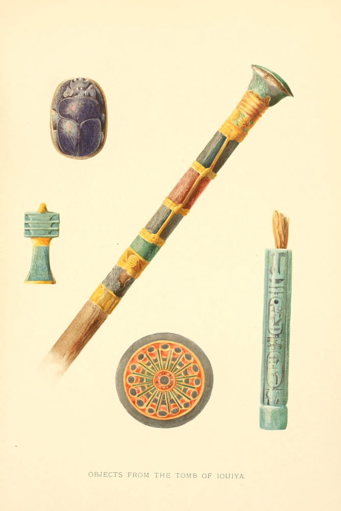 The Tomb of Iouiya & Touiyou 1907 Objects from the tomb of Iouiya Canvas Art - Howard Carter (24 x 36)