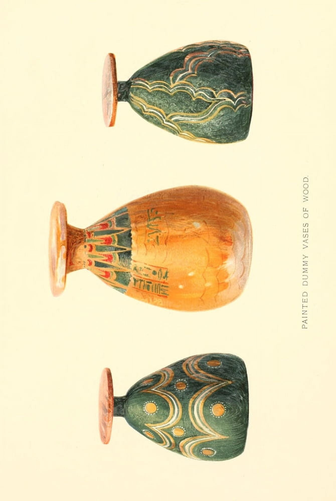 The Tomb of Iouiya & Touiyou 1907 Painted dummy wooden vases Canvas Art - Howard Carter (18 x 24)