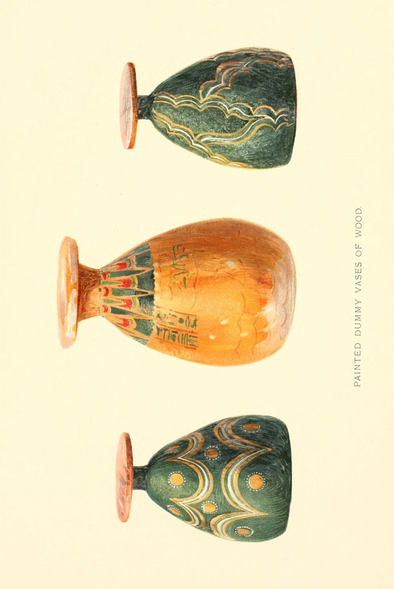 The Tomb of Iouiya & Touiyou 1907 Painted dummy wooden vases Canvas Art - Howard Carter (24 x 36)