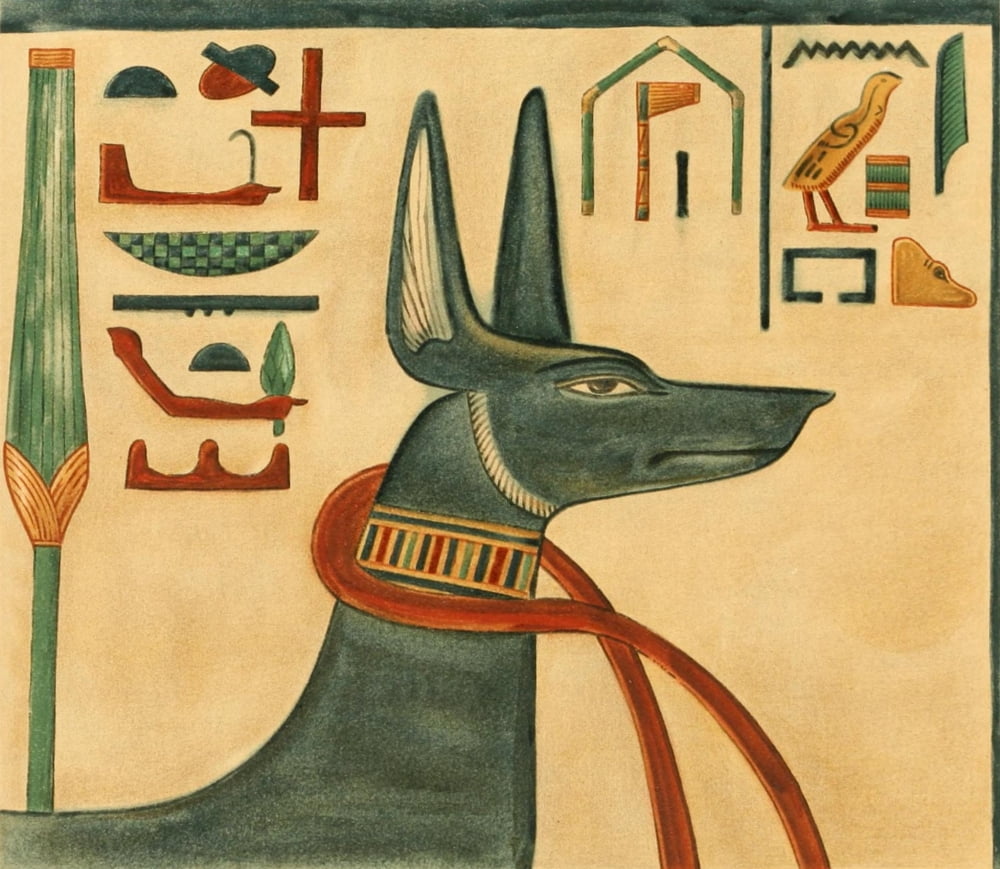 The Tomb of Siptah 1908 Anubis Canvas Art - Ernest Harold Jones (18 x 24)