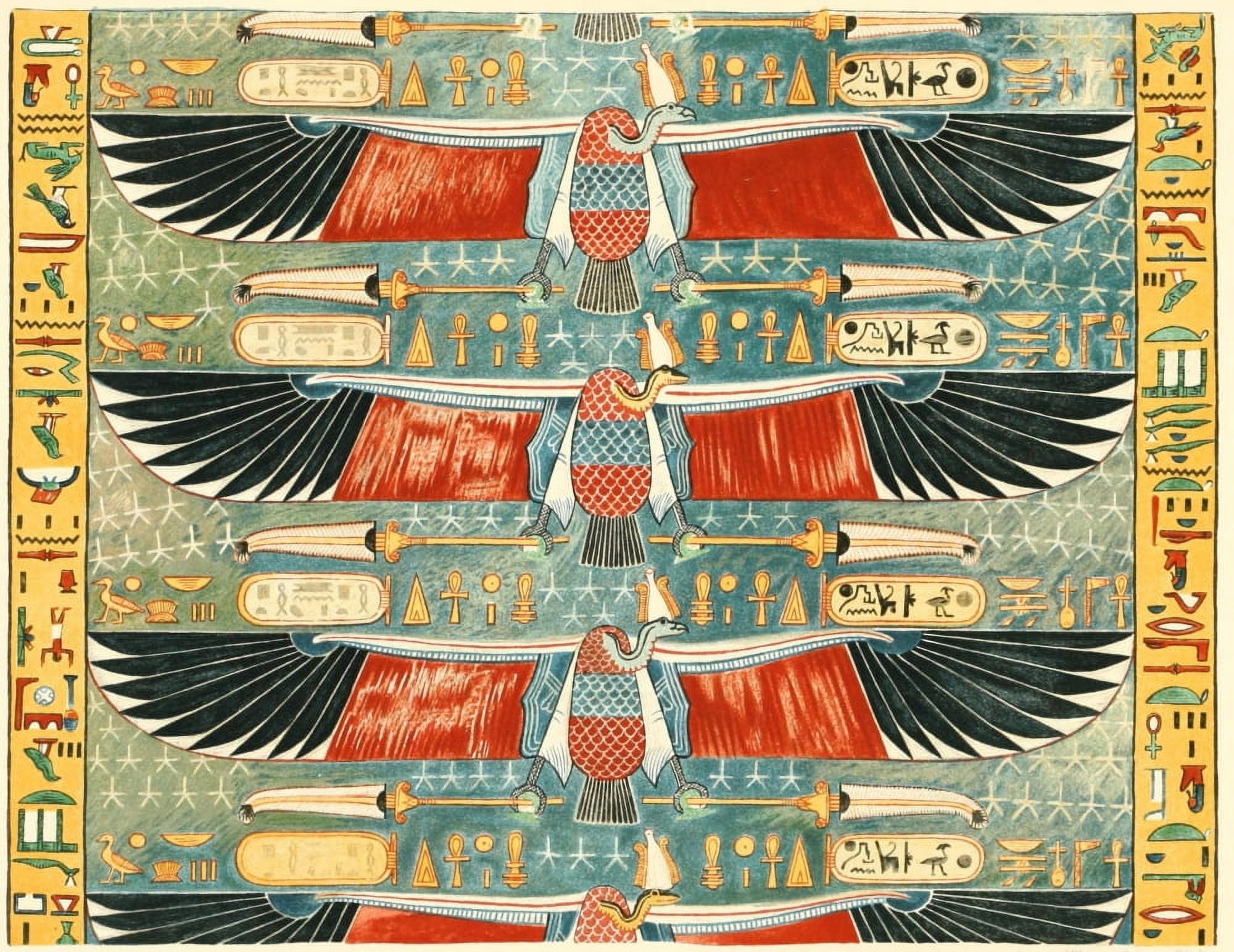 The Tomb of Siptah 1908 Ceiling in the main corridor Canvas Art - Ernest Harold Jones (24 x 36)