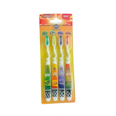 The Toon Studio Car 4-Count Kids Toothbrush, Soft