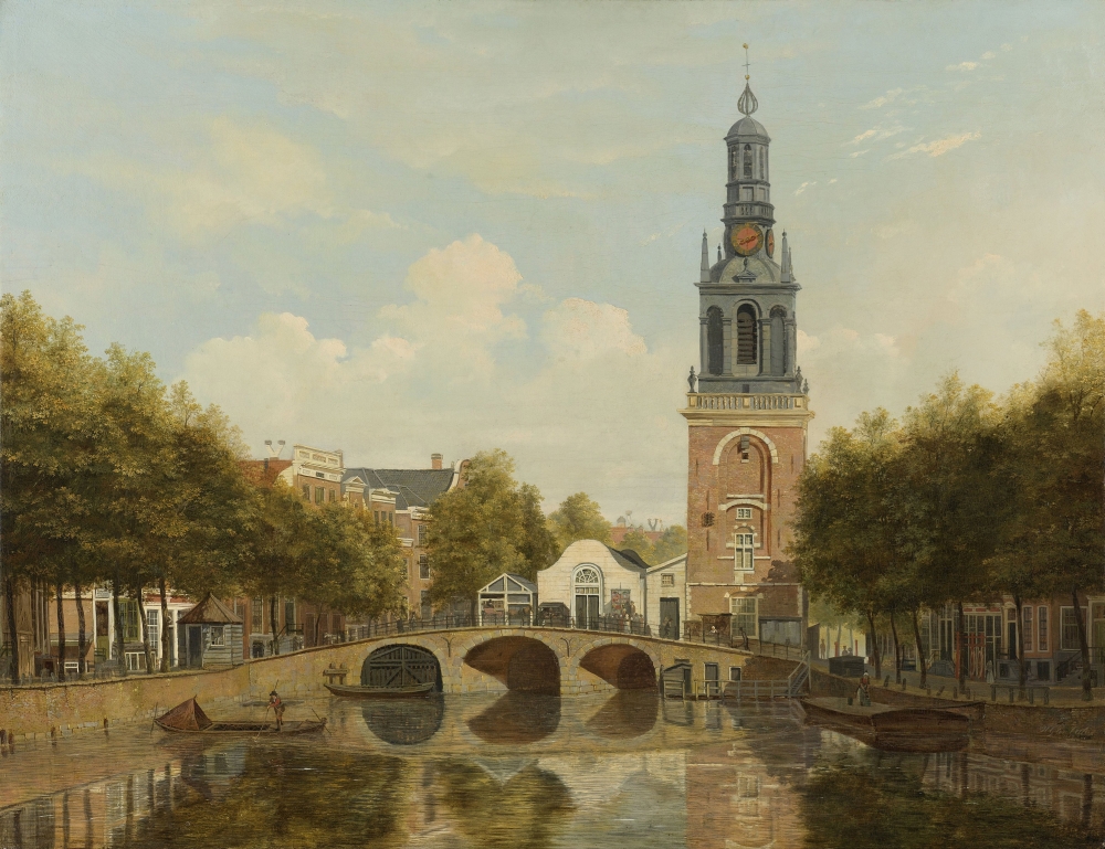 The Torensluis And The Jan Roodenpoortstoren In Amsterdam Canvas Art - (36 x 24)