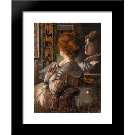The Tortoiseshell Mirror 20x24 Framed Art Print by George Henry
