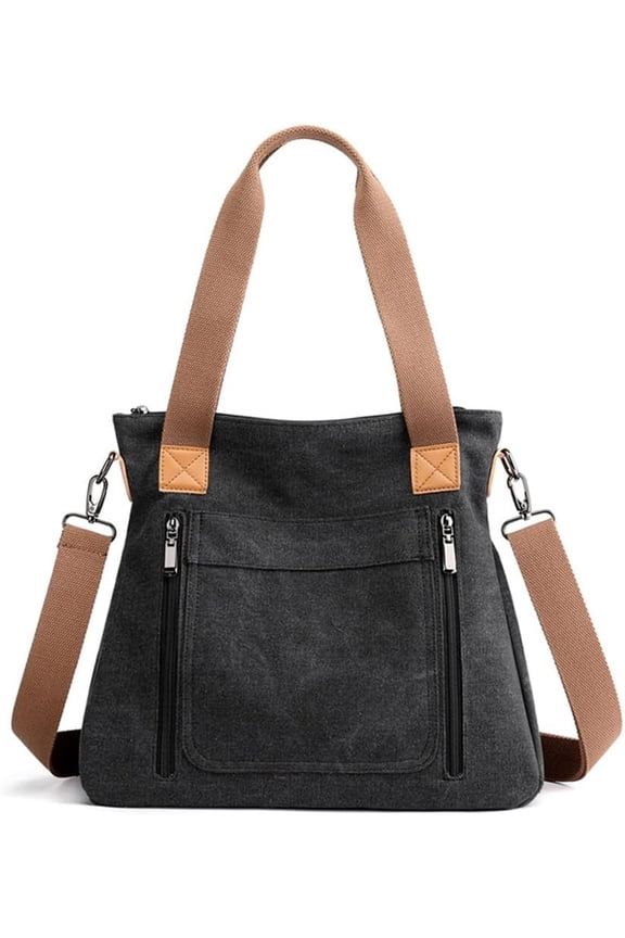 The Tote Bag for Women, Canvas Work Travel Handbag with Strap Top-Handle Casual Retro Crossbody Shoulder Bag