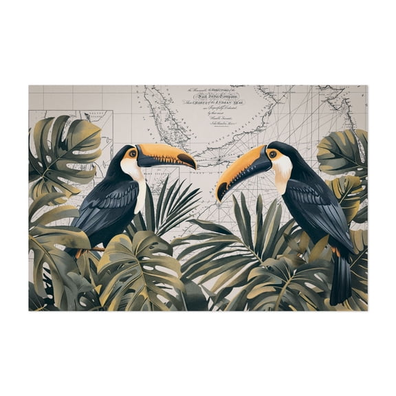 The Toucans Tropical Journey - Painting Unframed Wall Art Print 20 x 30 inches