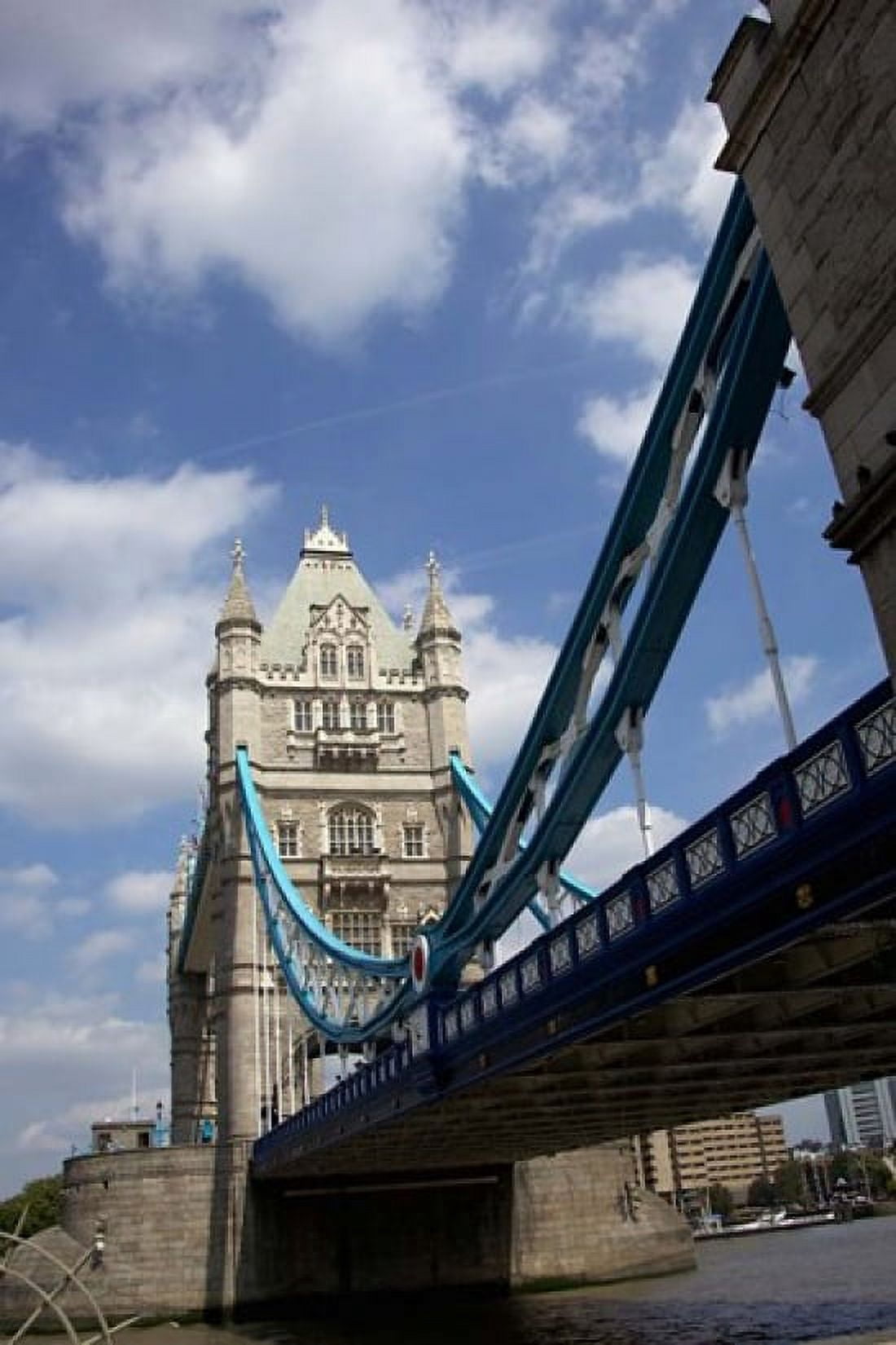 The Tower Bridge over the Thames River in London England Canvas Art - Marilyn Parver DanitaDelimont (23 x 34)