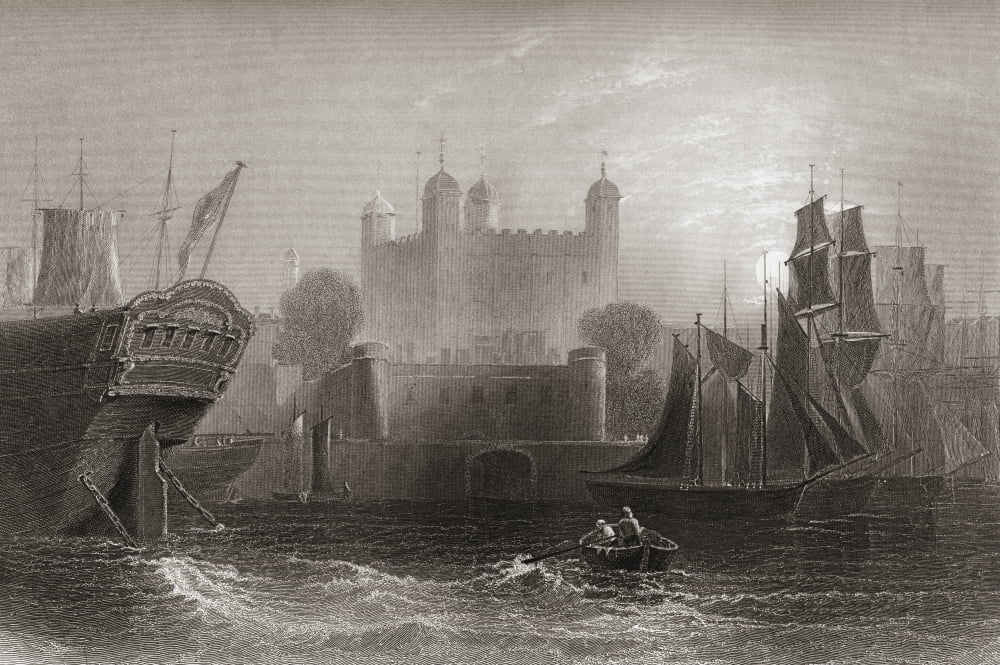 The Tower Of London London England In The Early 19Th Century From The History Of England Published 1859 Canvas Art - Ken Welsh Design Pics (38 x 24)