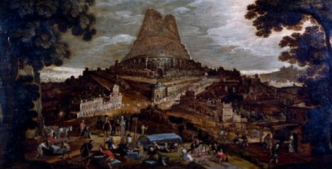 The Tower of Babel by Hendrick van Cleeve 18th century Canvas Art - Hendrick van Cleeve (18 x 24)