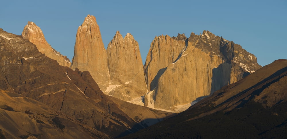 The Towers of Paine at sunrise Torres Del Paine National Park Chile Canvas Art - Panoramic Images (25 x 12)