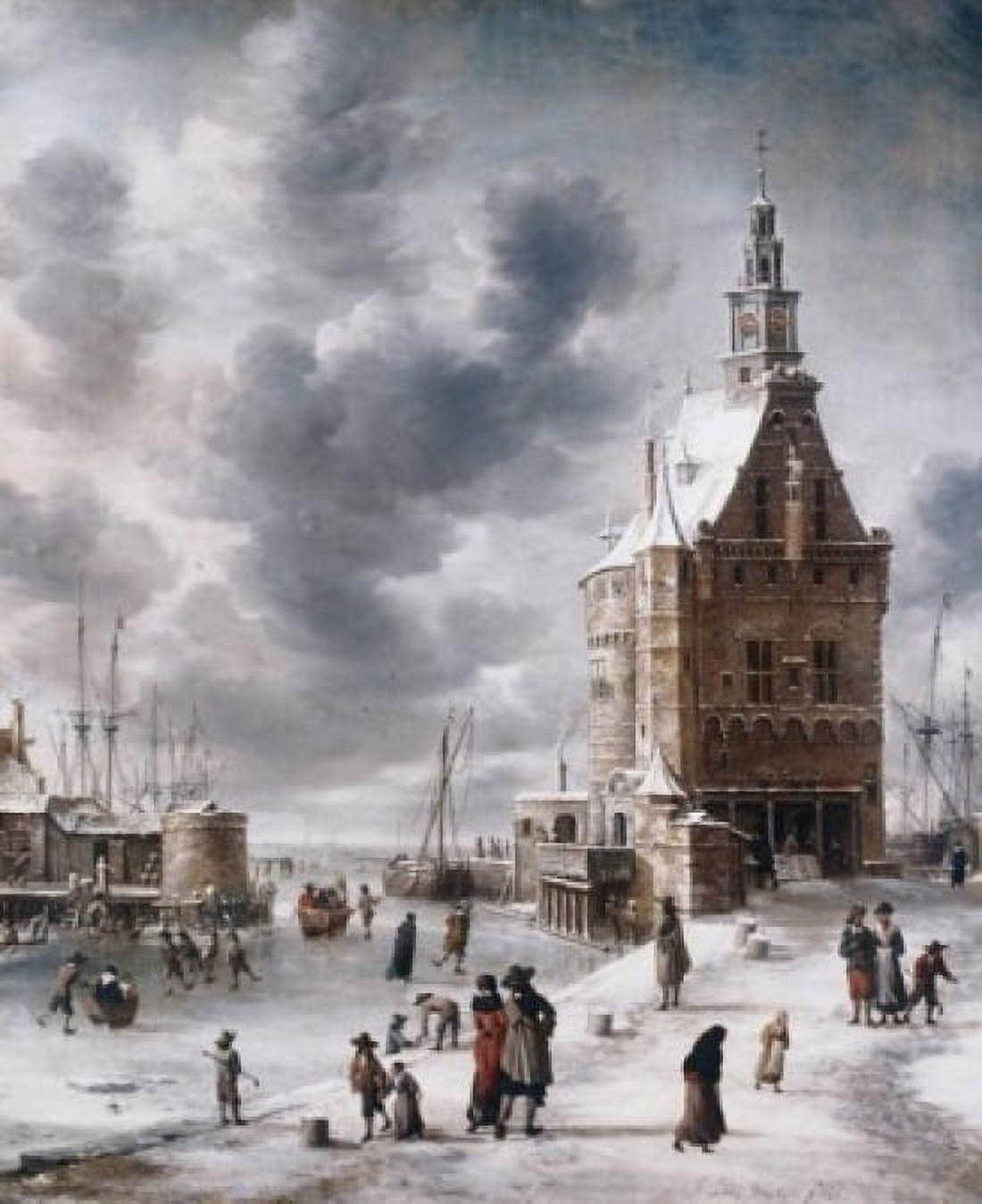 The Town Gate Of Hoorn Jan Abrahamz Beerstraaten (1622-1666 Dutch) Kunsthalle Hamburg Germany Canvas Art - Jan Abrahamz Beerstraaten (24 x 36)