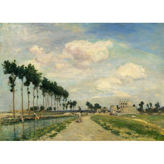 The Towpath by Johan Barthold Jongkind - 12" x 18" Art Print Wall Decor