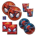 thumbnail image 1 of The Toy Express Spiderman Birthday Party Supplies Set - Includes Dinner Plates, Cake Plates, Napkins and Cups Standard - Serves 16, 1 of 5