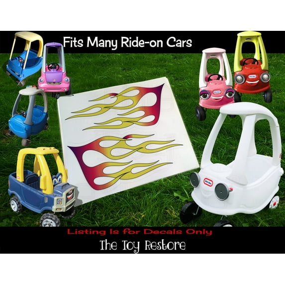 The Toy Restore Light Flame Wings For Hot Rod Custom Colorful DIY Replacement Decals Stickers fits Step 2 Little Tikes Car Truck Vehicle