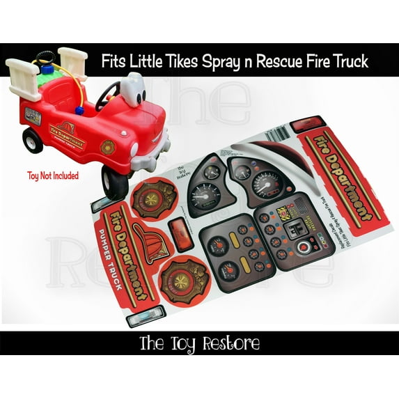 The Toy Restore Replacement Decals Stickers fits Little Tikes Spray and Rescue Firetruck Ride-on