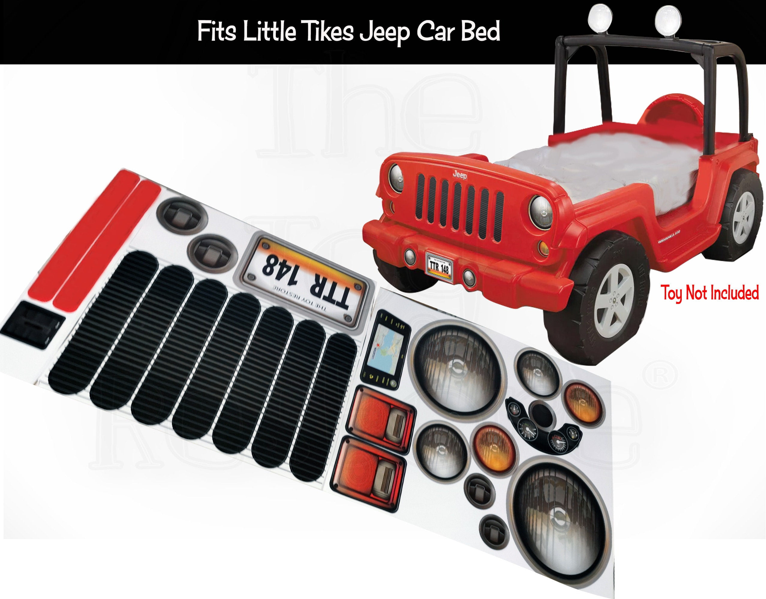 The Toy Restore Replacement Stickers Fits Little Tikes Jeep Bed