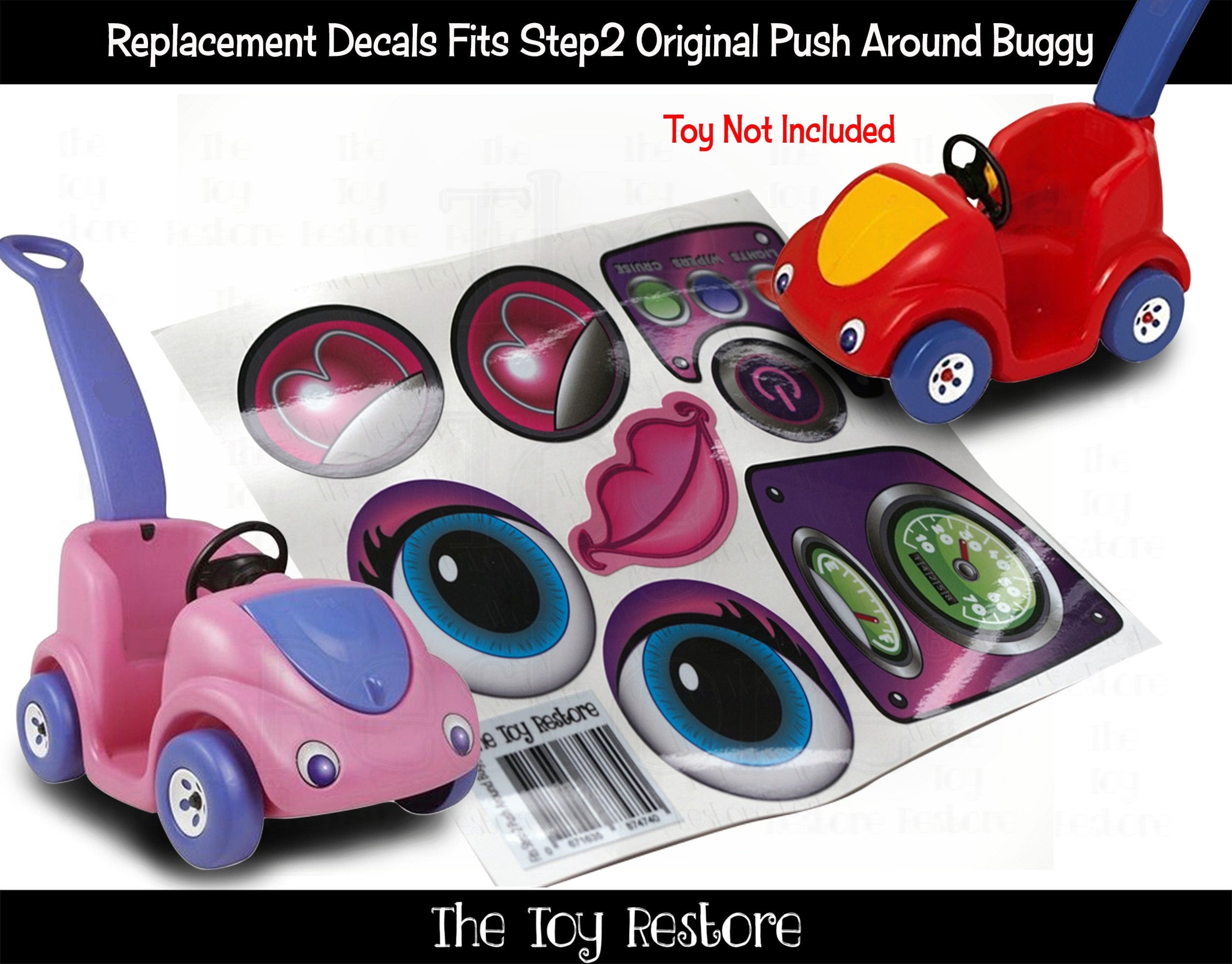 The Toy Restore Replacement Stickers Fits Step 2 Step2 Push Around Buggy Original Car Wagon Girl