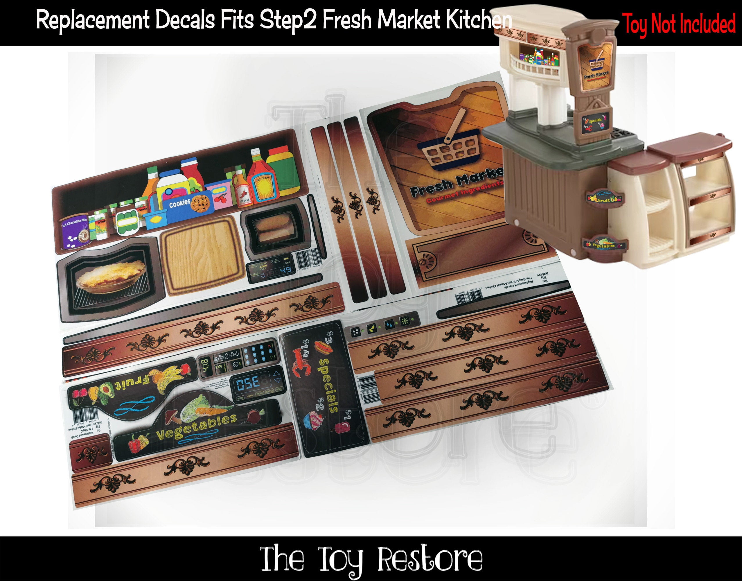 The Toy Restore Replacement Stickers Fits Step2 Fresh Market Kitchen ...