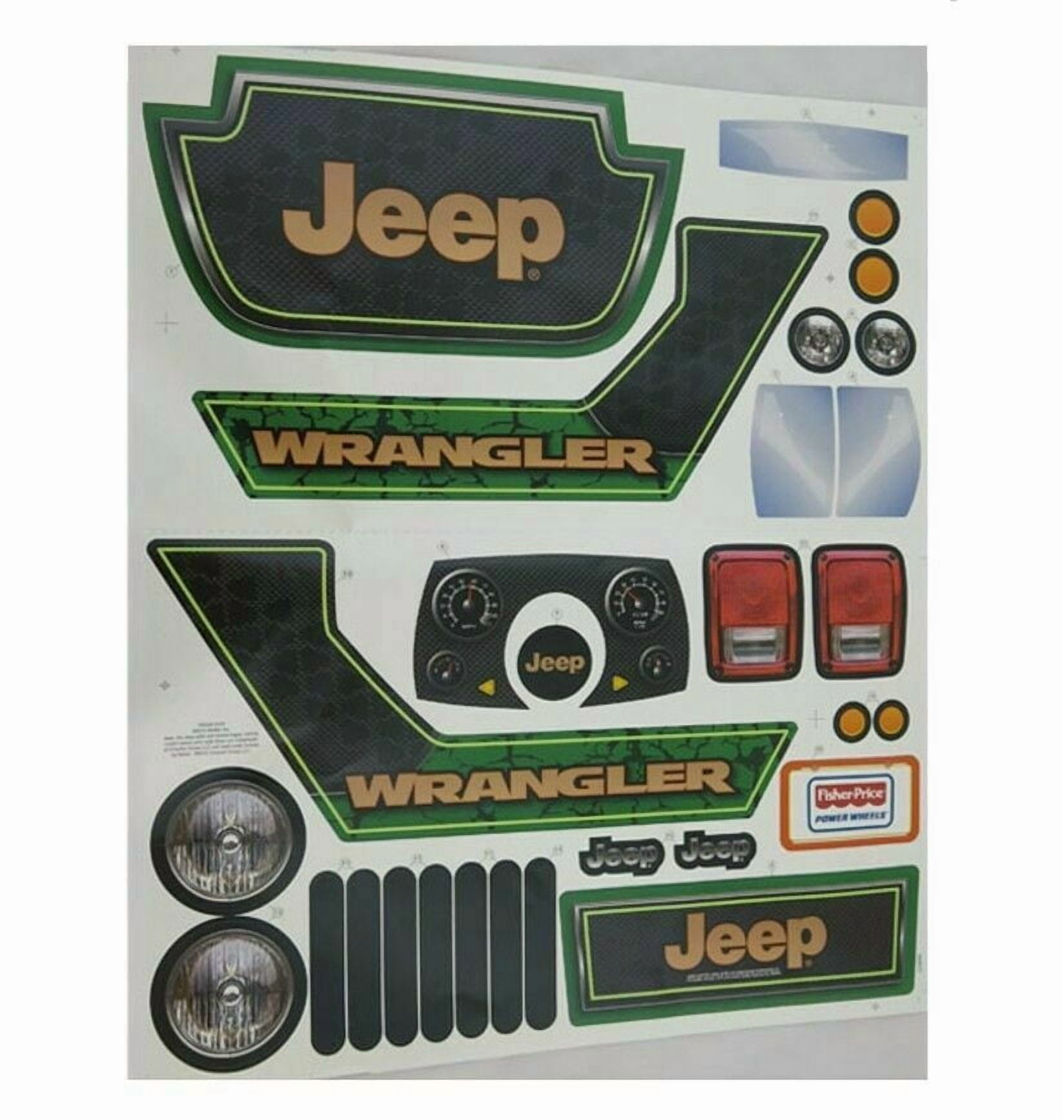 Power Wheels Decal Label Sheet JEEP WRANGLER CBG65-0310