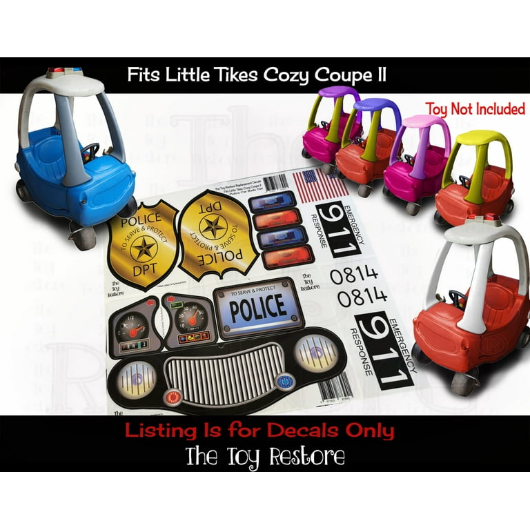 The Toy Restore Cozy Coupe II Ride on Car Badge Police Replacement Stickers Decals