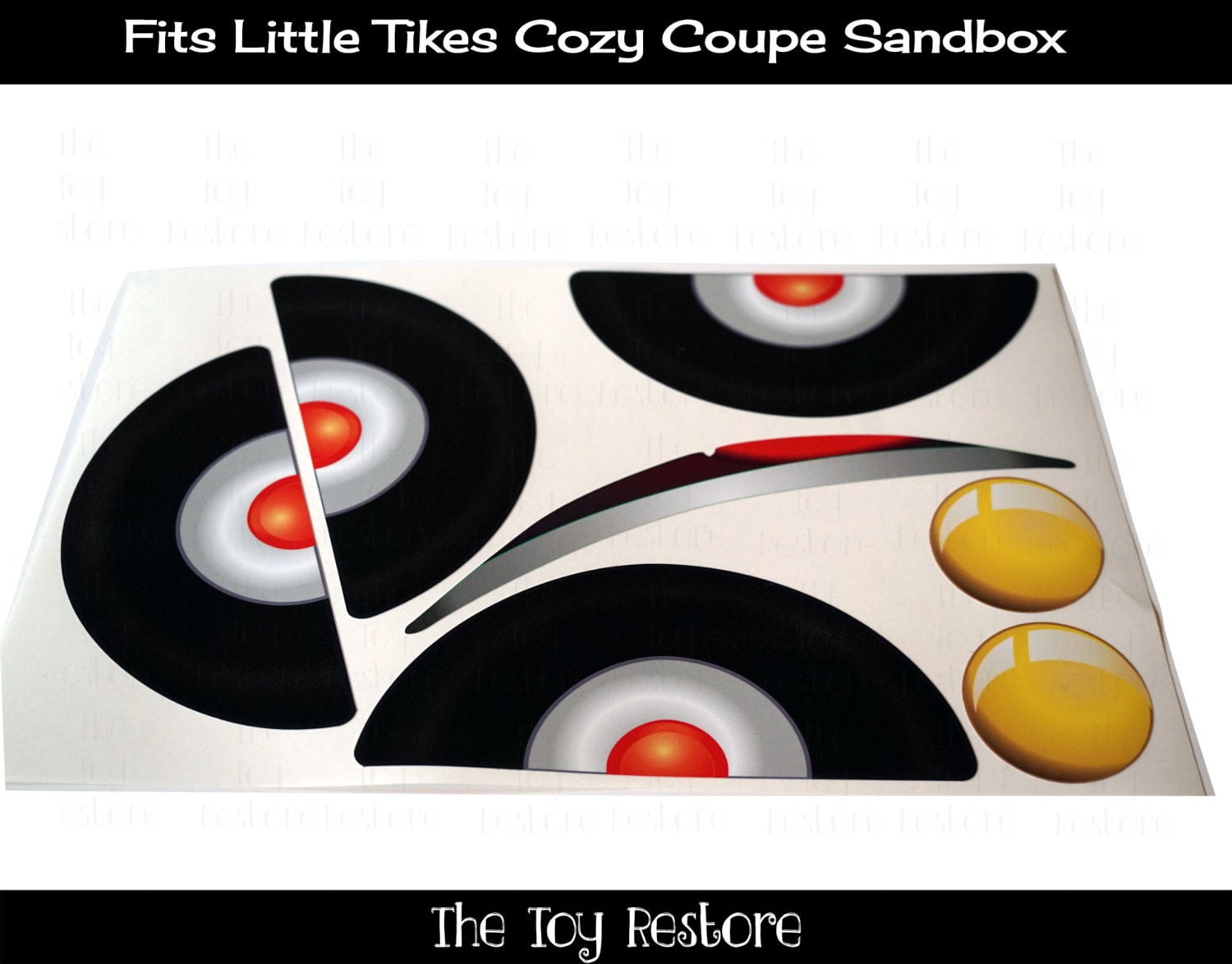 The Toy Restore Replacement Stickers fits Little Tikes Cozy Coupe Sandbox Decals