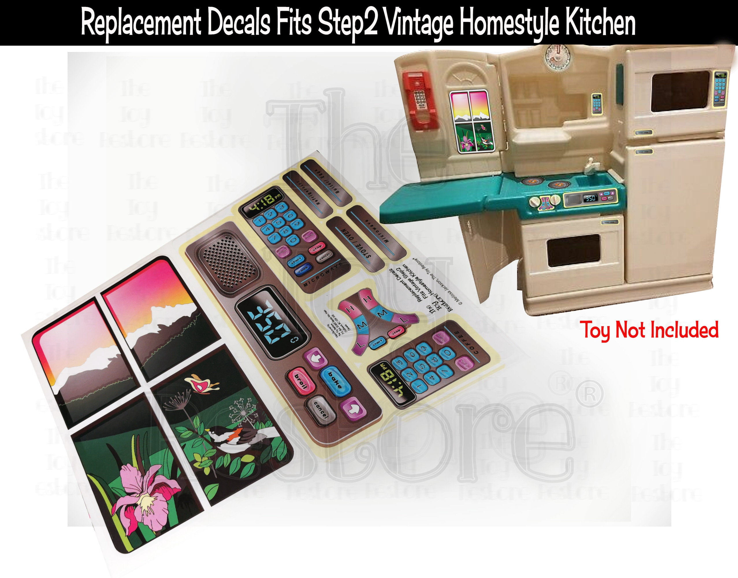 The Toy Restore Replacement Stickers fits Step2 Vintage Homestyle Play ...