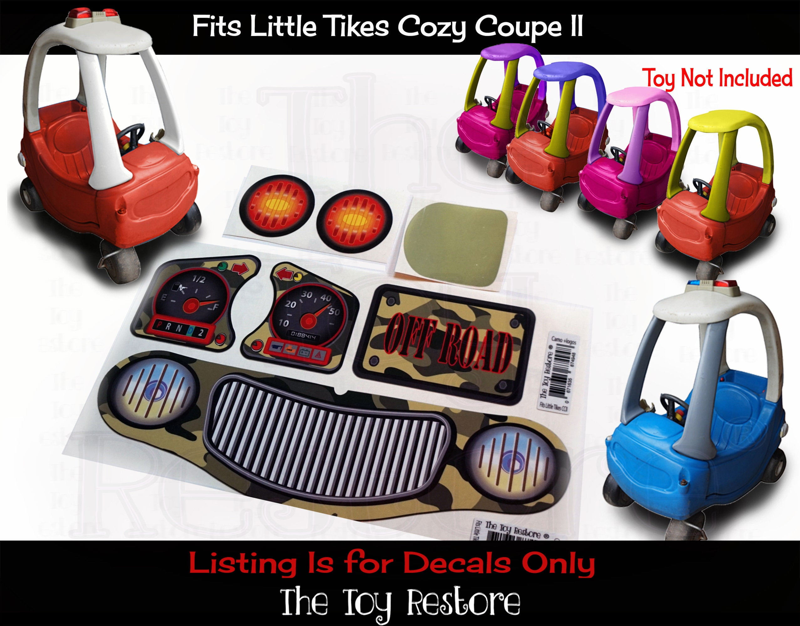 The Toy Restore Replacement Stickers for Little Tikes Cozy Coupe II ...