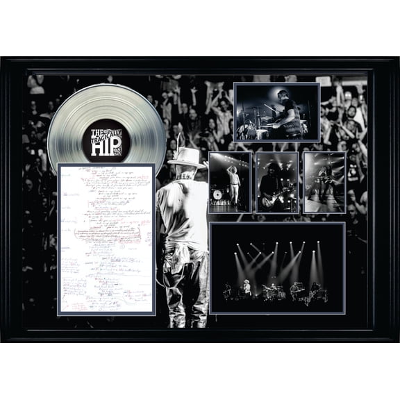 The Tragically Hip Framed On Tour Collage with Lyric Sheet and Silver LP
