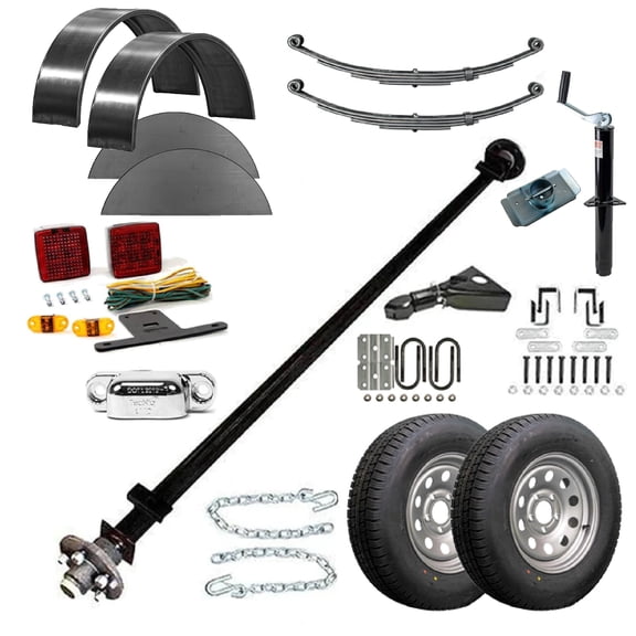 The Trailer Parts Outlet - 1108 - 4' x 8' Single Axle 3.5K Utility Trailer DIY Master Plan Trailer Kit - 14 How-to Steps w/ Blueprint