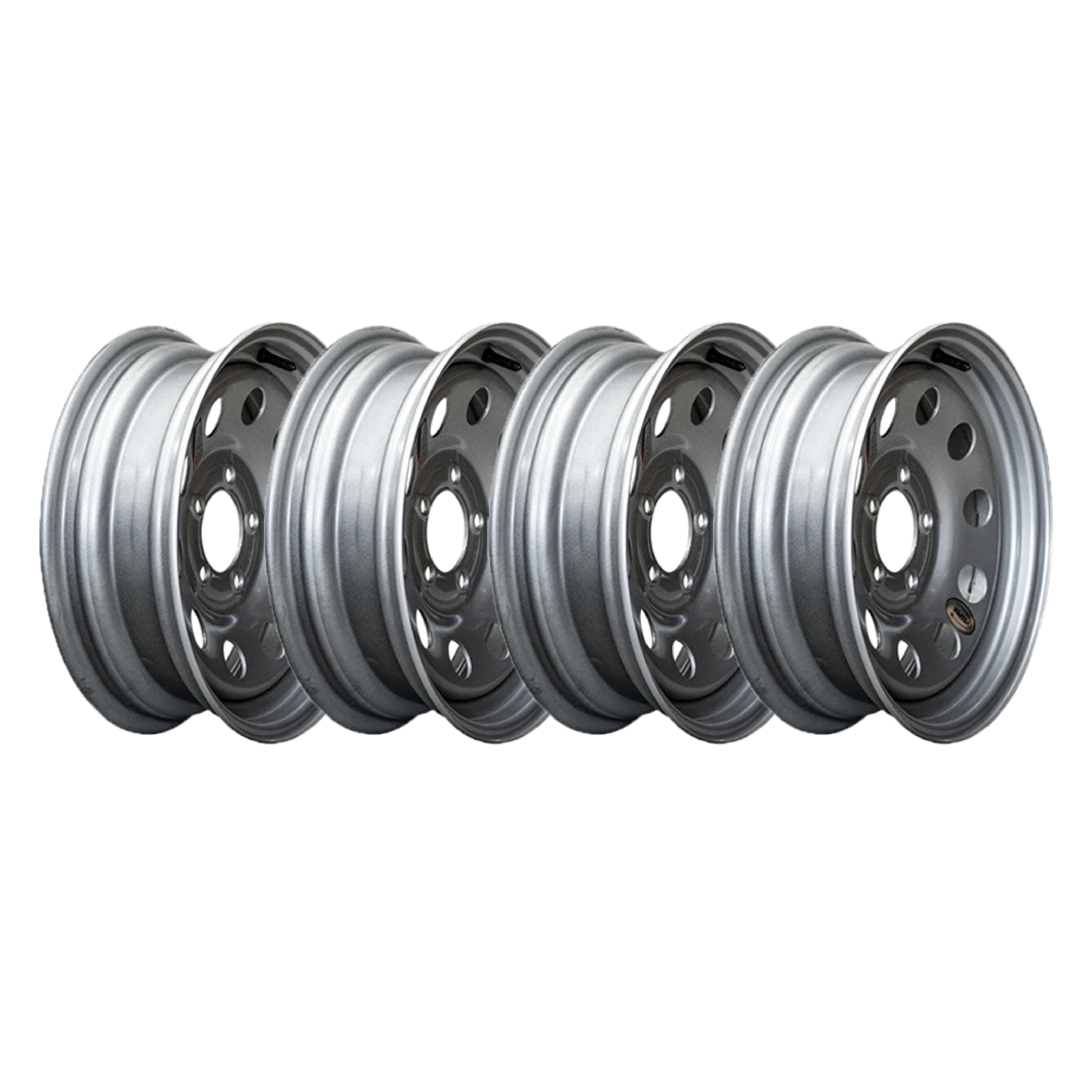 The Trailer Parts Outlet 15" x 5" 5 Lug Silver Mod Solid Steel