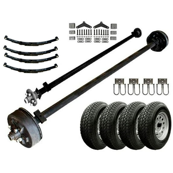 The Trailer Parts Outlet - 3500 lb Light Duty Tandem Axle TK Trailer kit - 7K Capacity (Original Series), 89/74 Hubface/Spring Center - (6'4) Frame Width / 5x5 Bolt Pattern