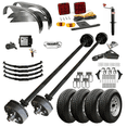 thumbnail image 1 of The Trailer Parts Outlet - 3500 lb TK Tandem Axle Trailer Parts Kit - 7K Capacity Heavy Duty (Complete Original Series), 61/46 Hubface/Spring Center - (4'0) Frame Width / 5x4.5 Bolt Pattern, 1 of 8