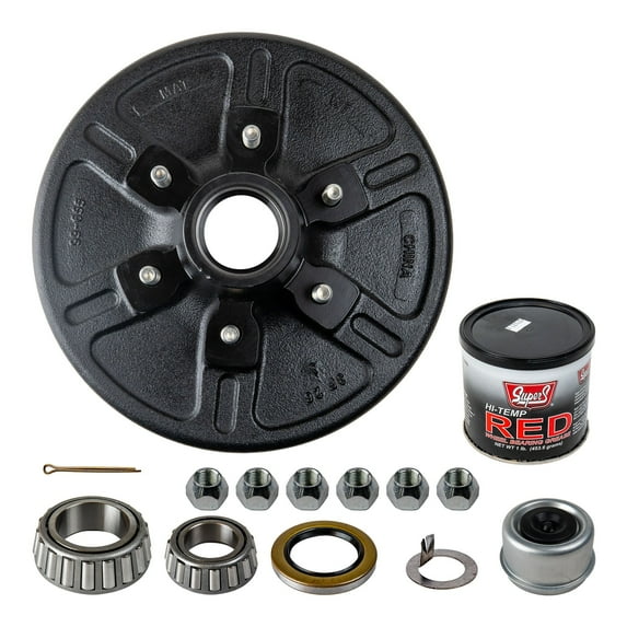 The Trailer Parts Outlet - 6k Trailer Axle Hub and Drum - 6 Lug, Drum Assembly with Grease