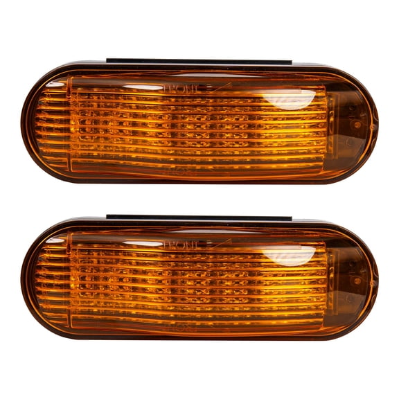 The Trailer Parts Outlet - Amber 6in Oval LED Clearance Light - Side Turn Marker With Midship, Pack (2)