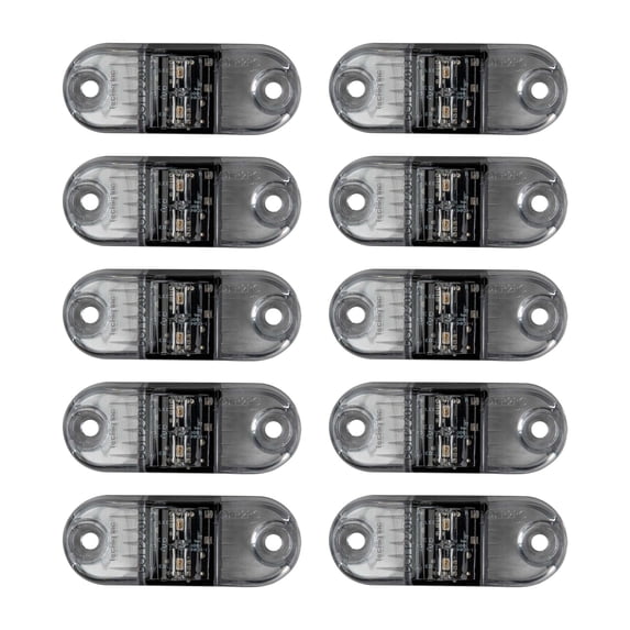 The Trailer Parts Outlet - Amber P2/PC Sidemarker LED Light W/ 6" Pigtail - Clear Lens, Case (10)