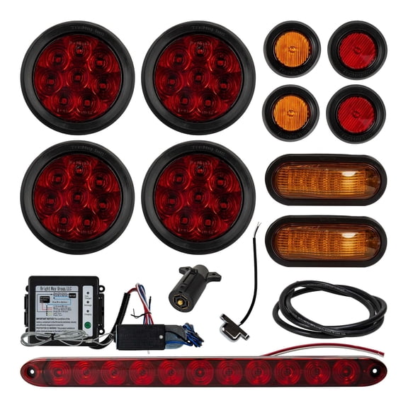 The Trailer Parts Outlet - Gooseneck Trailer Round LED Light Kit