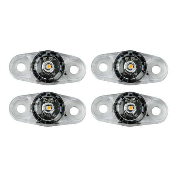 The Trailer Parts Outlet - LED Amber Mini Surface PC Side Marker Trailer Light - Clear Lens 5" wire (2 Pack), Bundle (4)