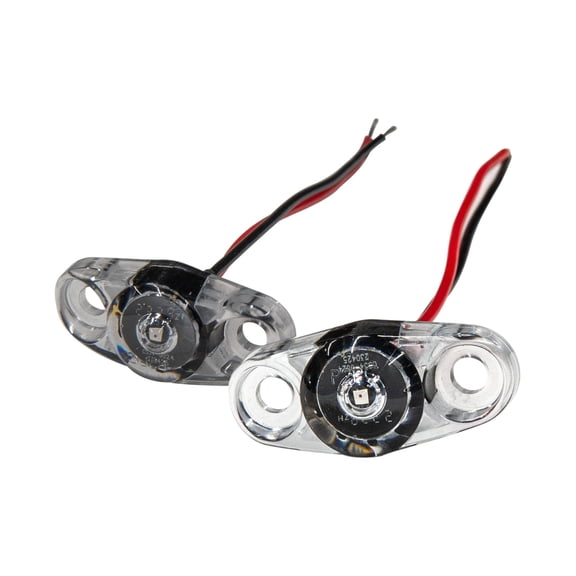 The Trailer Parts Outlet - LED Red Mini Surface PC Side Marker Trailer Light - Clear Lens 5" wire, Pack (2)