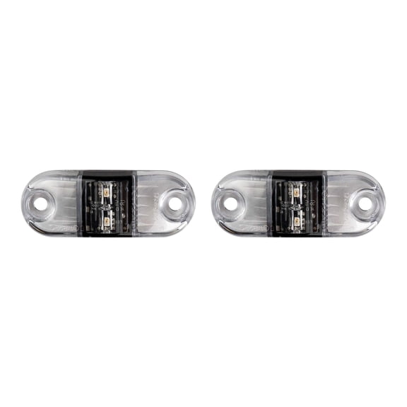 The Trailer Parts Outlet - Red P2/PC Sidemarker LED Light W/ 6" Pigtail - Clear Lens, Pack (2)