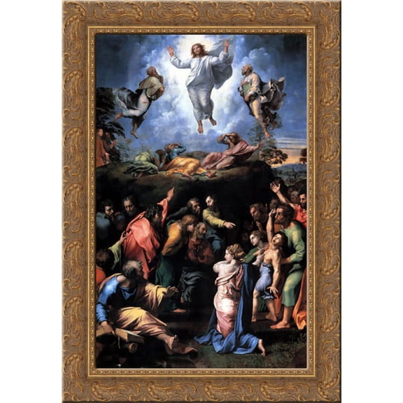 The Transfiguration 19x24 Gold Ornate Wood Framed Canvas Art by Raphael