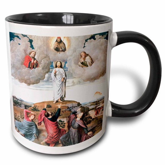 3drose, the Transfiguration by Gerard David, 11oz Two-tone Black Mug