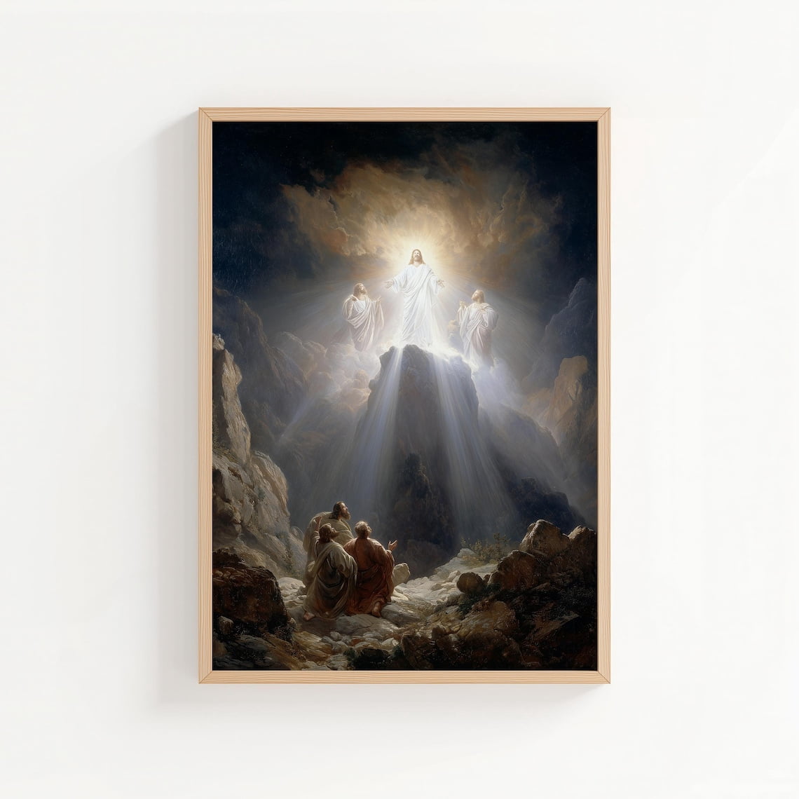 Transfiguration Poster The Transfiguration On The Mountain Print Jesus Biblical Wall Art ...